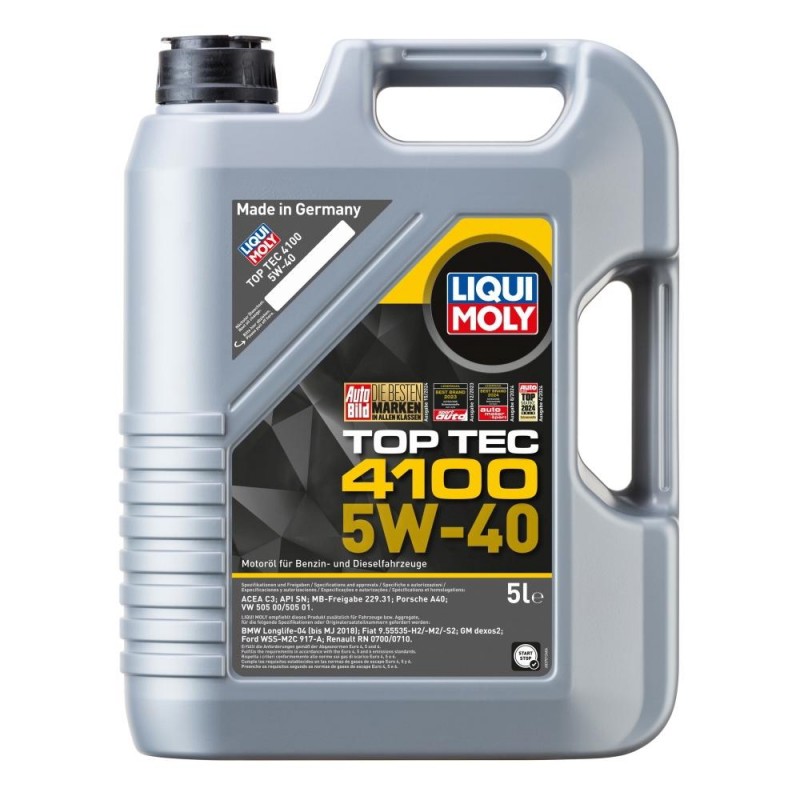 Liqui Moly Top Tec 4100 5W-40- Api Sn/Cf; Acea A3/B4/C3 (3700)- 5L