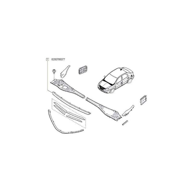 Ornament Superior Grila Calandru Crom Log. Facelift 8200785077