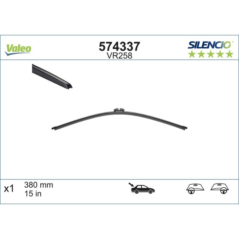 Stergator Luneta Valeo Silencio Flat 380 Mm Vr258