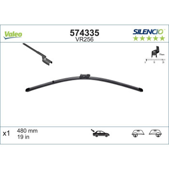 Stergator Luneta Valeo Silencio Flat 480 Mm Vr256