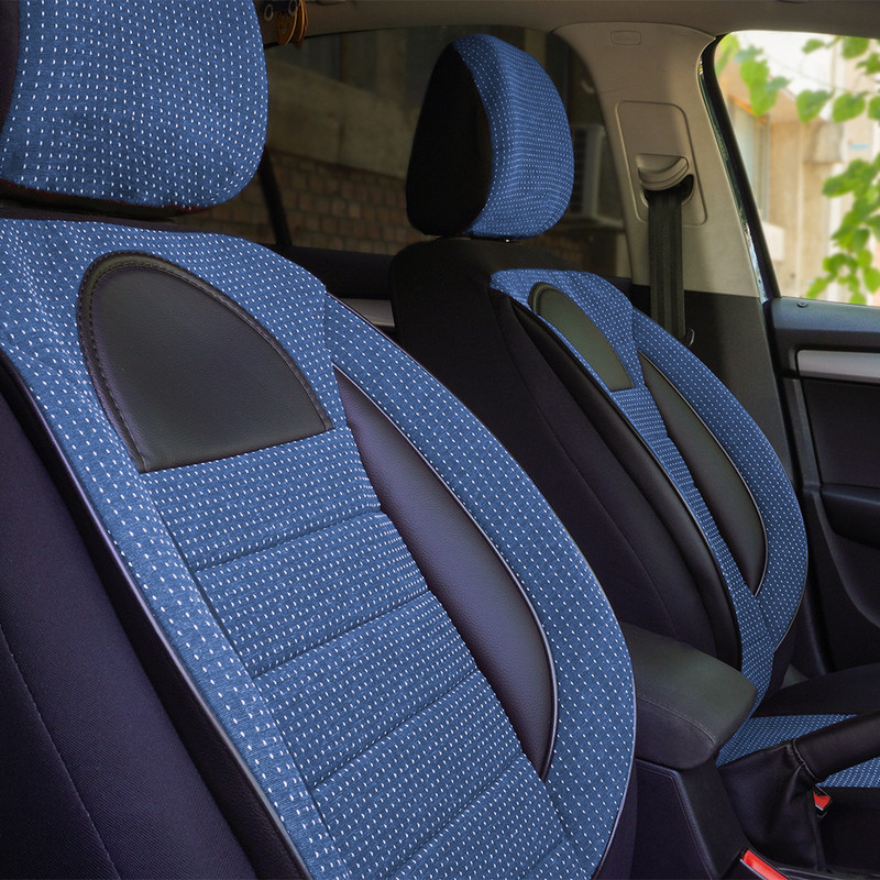 Set Huse Scaun Racing Albastru