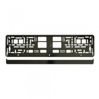 Suport Numar Inmatriculare Mega Drive Metalizat Negru 1 Buc