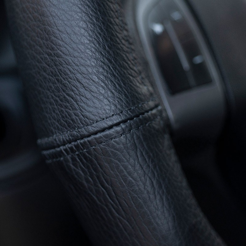 Husa Volan Piele Naturala Negru 49-51 Cm