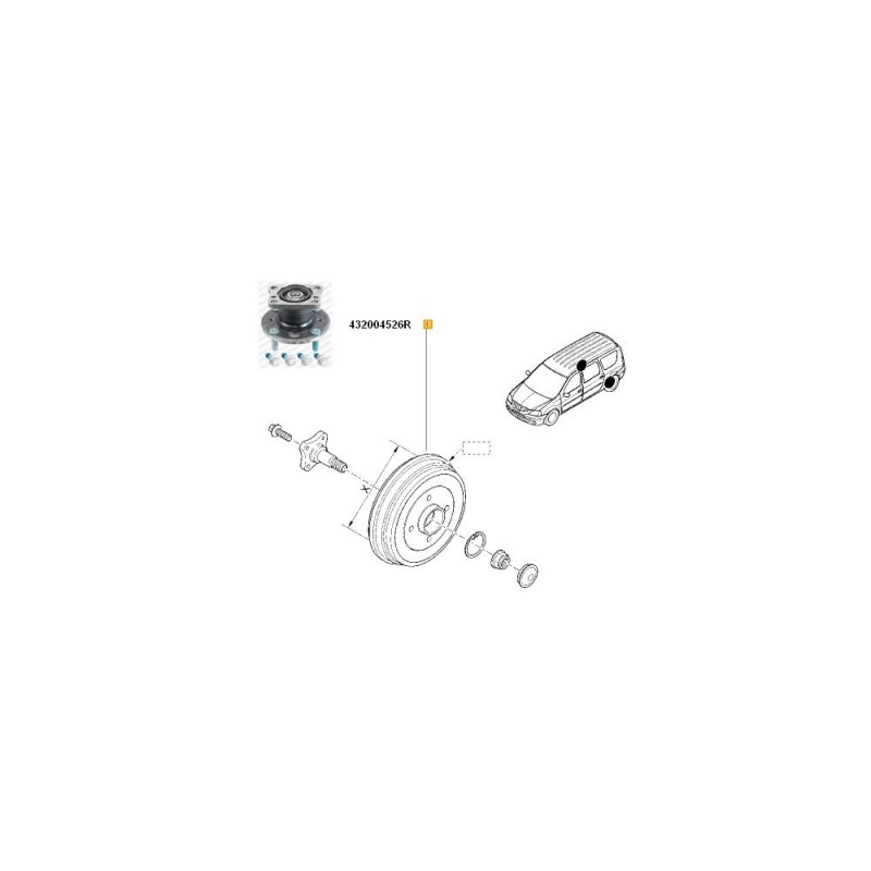 Butuc Tambur Frana Echipat Fara Abs 432003429R