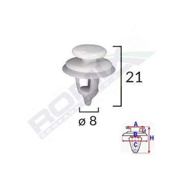 Clips Tapiterie Pentru Citroen/Peugeot - Alb Set 10 Buc