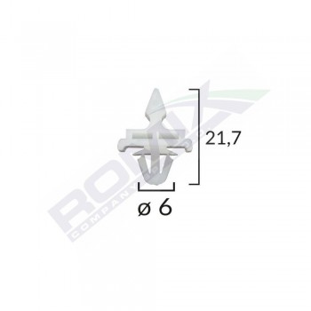 Clips Fixare Elemente Exterioare Pentru Mercedes 6X21.7Mm- Alb Set 10 Buc