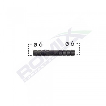 Conector Drept Furtun Conducte 6Mm - Negru Set 10 Buc
