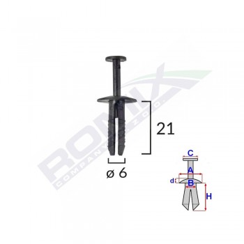 Clips Fixare Pentru Bmw/Opel 6X21Mm - Negru Set 10 Buc