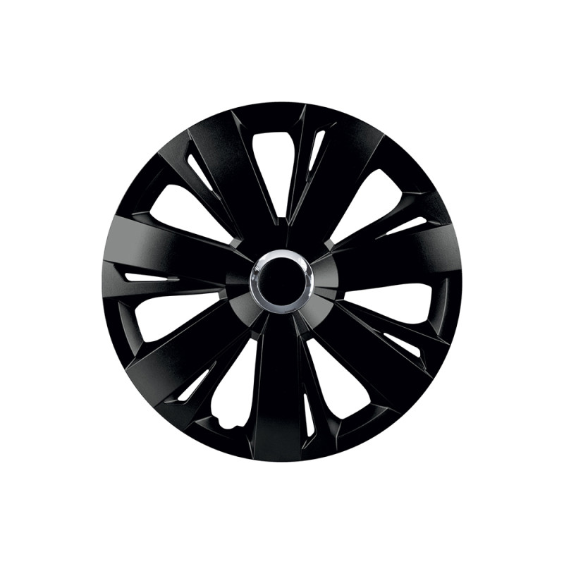 Set Capace Roti 16` Negre Cu Inel Cromat Energy