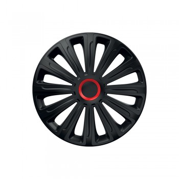 Set Capace Roti 14` Negre Cu Inel Rosu Trend