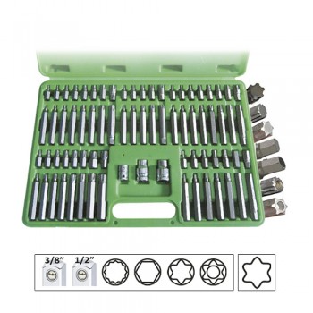 Trusa Speciala Capete Surubelnita 74 Piese Pentru Suruburi Ribe 12 Fete Torx Hexagonal Jbm