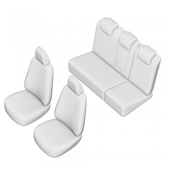 Set Huse Scaun Umbrella Pentru Peugeot 407 2004-2012 (Bancheta Fractionata) Cu Tetiere Spate In Forma De L