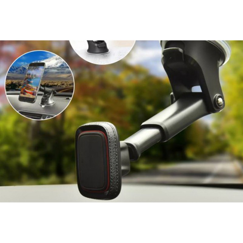 Suport Telefon Auto Magnetic Cu Fixare Pe Bord/Parbriz Cu Ventuza