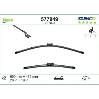 Set Stergatoare Valeo Silencio X.trm 650/475 Mm Vf849