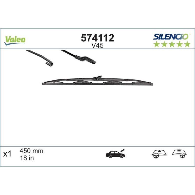 Stergator Valeo Silencio Conventional Standard 450 Mm V45