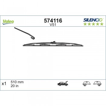 Stergator Valeo Silencio Conventional Standard 510 Mm V51