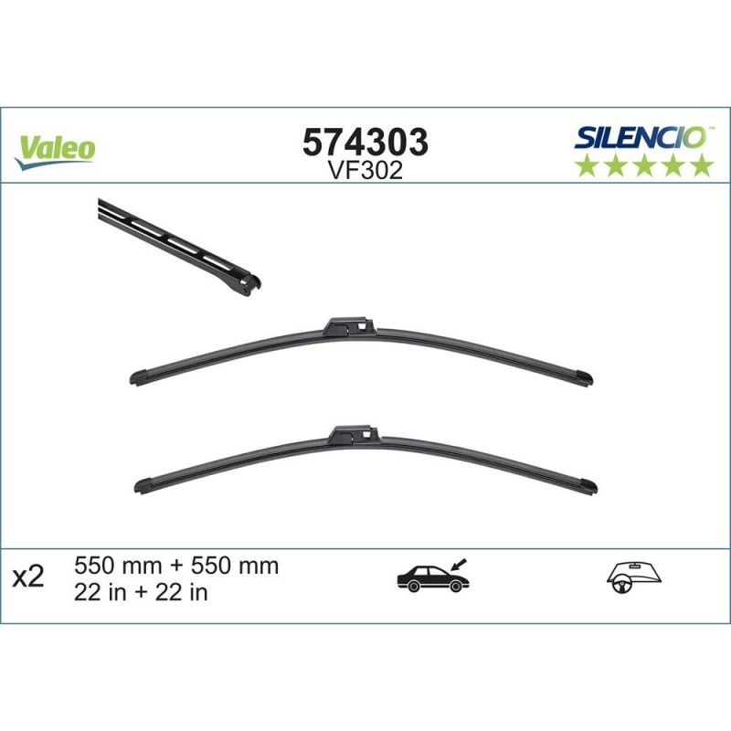 Set Stergatoare Valeo Silencio X.trm 550/550 Mm Vf302