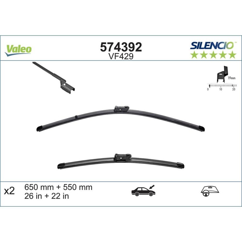 Set Stergatoare Valeo Silencio X.trm 650/550 Mm Vf429