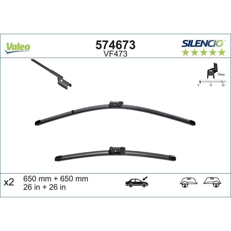 Set Stergatoare Valeo Silencio X.trm 650/650 Mm Vf473