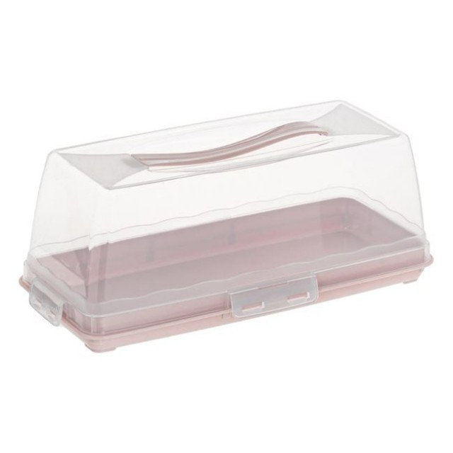 Suport din Plastic Dreptunghiular pentru Chec/Cozonac 35.5x15x14cm